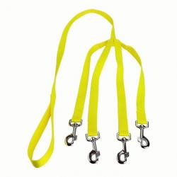 laisse 4 chiens nylon jaune jokidog