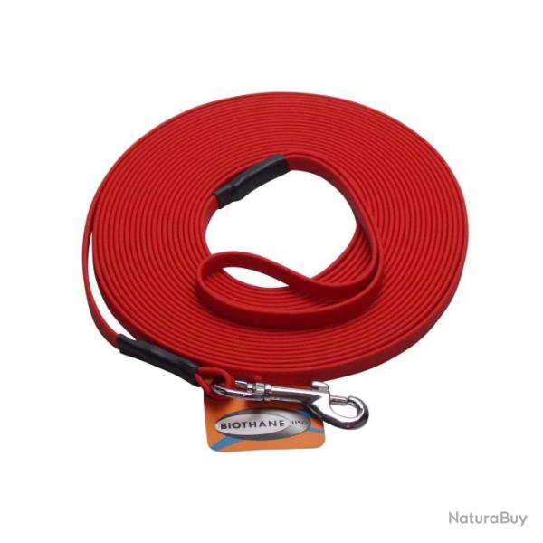 Longe BIOTHANE BETA plate 9 mm Rouge 3 m AVEC poigne