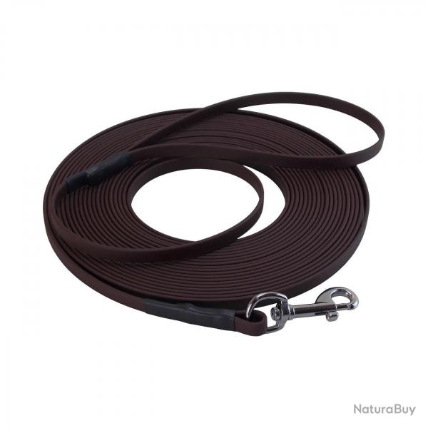 Longe BIOTHANE BETA plate 9 mm marron 10 m AVEC poigne
