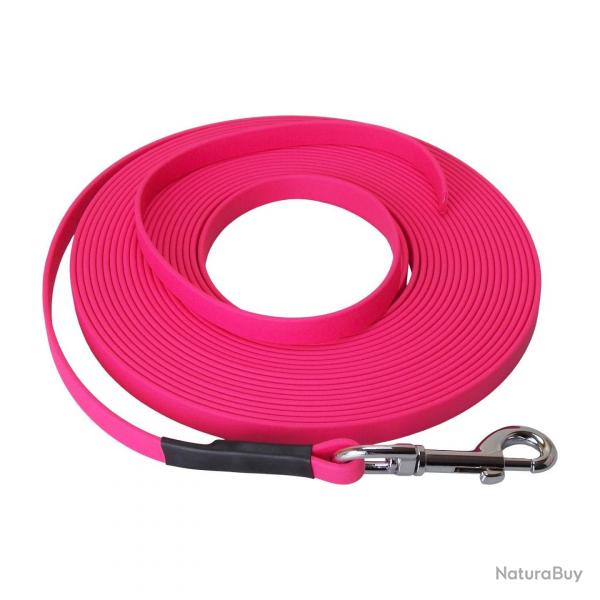 Longe BIOTHANE BETA plate 9 mm 10 m SANS poignée rose passion