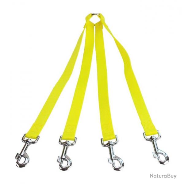 accouple 4 chiens nylon jaune jokidog