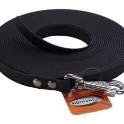 Longe BIOTHANE BETA plate 19 mm noir 10 m SANS poign&eacute;e