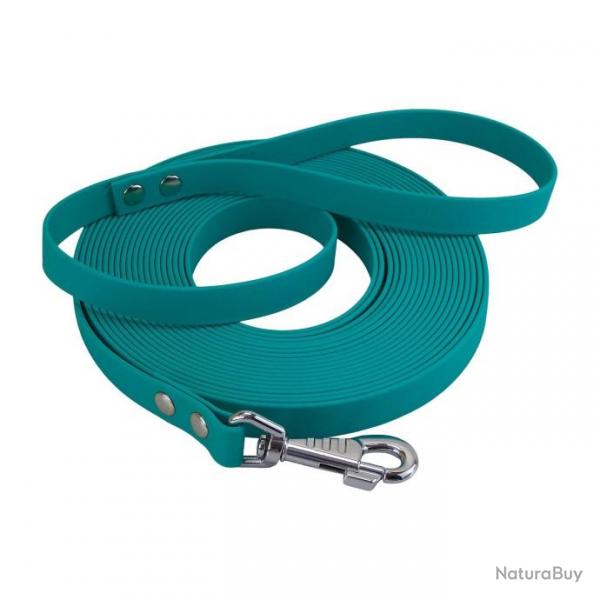 Longe BIOTHANE BETA plate 19 mm 5 m AVEC poigne turquoise