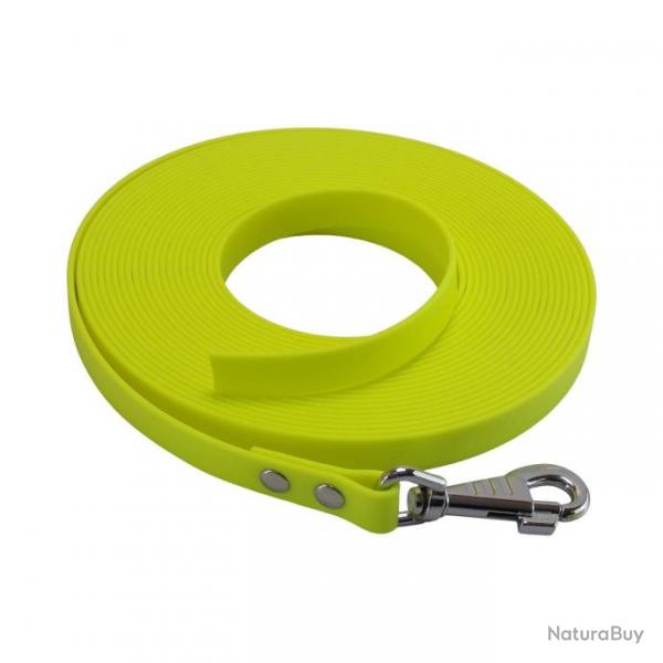 Longe BIOTHANE BETA plate 19 mm jaune fluo 3 m SANS poigne