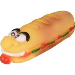 jouet vinyl Hot Dog visage 18 x 5,5 x 4,5 cm