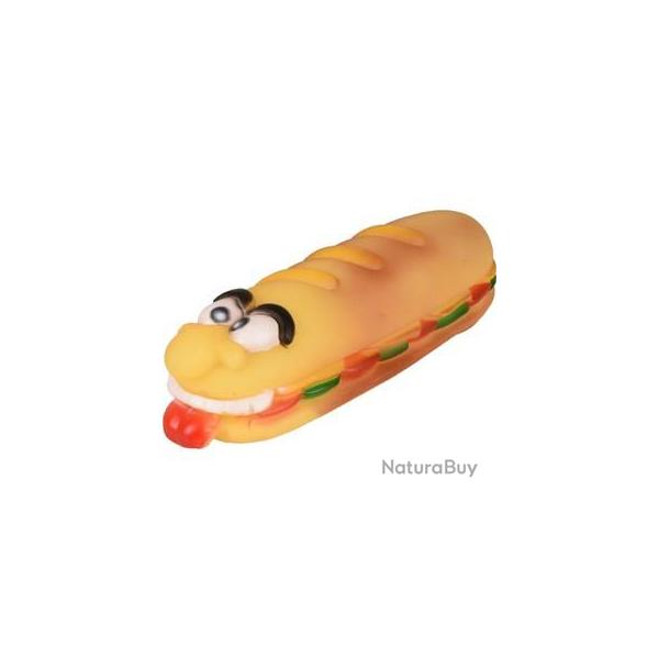 jouet vinyl Hot Dog visage 18 x 5,5 x 4,5 cm