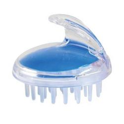 brosse massante avec poignée bleue