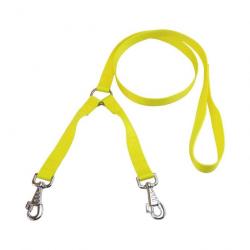 laisse double nylon jaune jokidog 30 cm