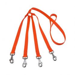 laisse 4 chiens nylon orange jokidog