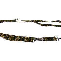 laisse 3 points nylon camo vert 20 mm 2 m