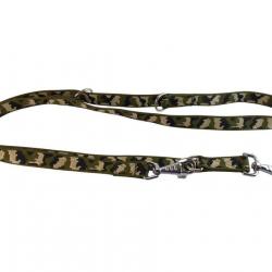 laisse 3 points nylon camo vert 25 mm 2 m