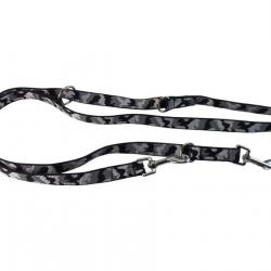 laisse 3 points nylon camo noir 20 mm 2 m