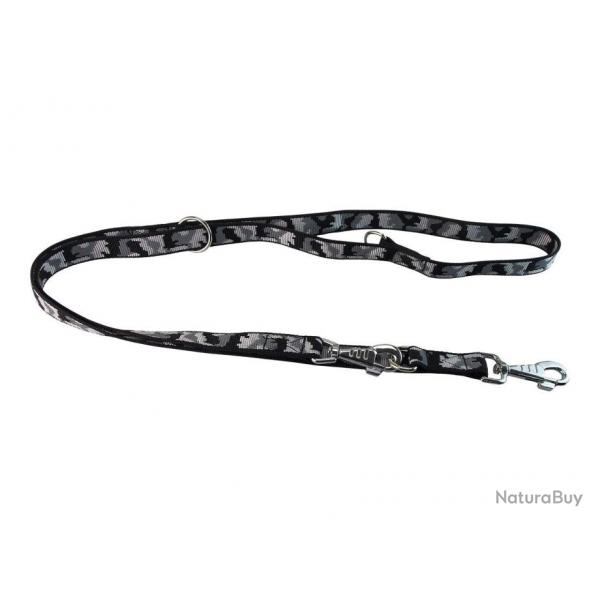 laisse 3 points nylon camo noir 25 mm 2 m