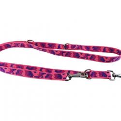 laisse 3 points nylon camo rose 25 mm 2 m