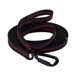 Longe Gomme - mousqueton alu de sécurité - 20 mm Noir/rouge 2 m