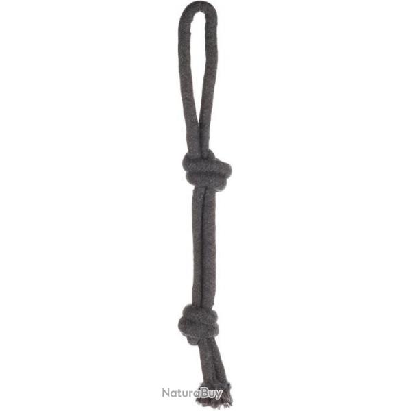 jouet corde  tirer 2 noeuds 35 cm gris fonc