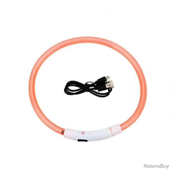 Collier LED tanche rglable orange