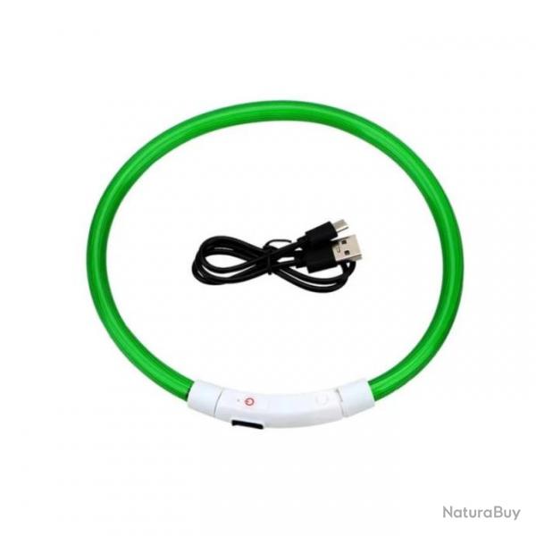 Collier LED tanche rglable vert