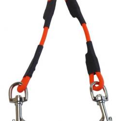 coupleur BIOTHANE rond 6 mm - 23 cm orange fluo