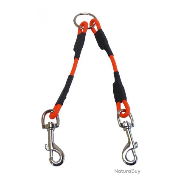 coupleur BIOTHANE rond 6 mm - 23 cm orange fluo