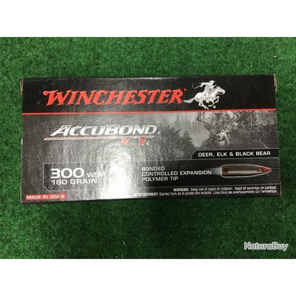 300 WSM Winchester accubond CT 180g x 3 boites