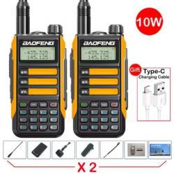 2xBAOFENG VHF UV-16 pro Max, True haute puissance 10 Watts LONGUE PORTÉE, orange - Livraison Offerte