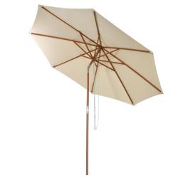 Parasol inclinable diamètre 3 m toile polyester imperméable avec cordon de serrage 8 baleines venti