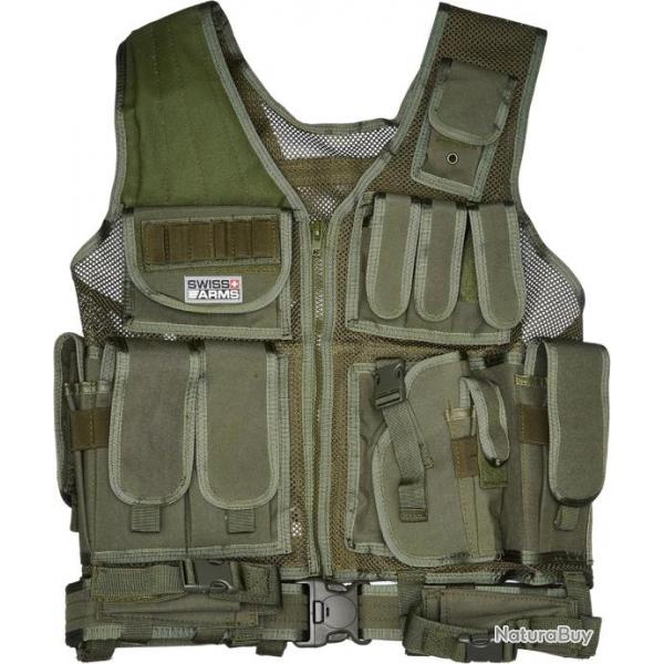 Veste tactique Airsoft Olive BT4 - Swiss Arrms