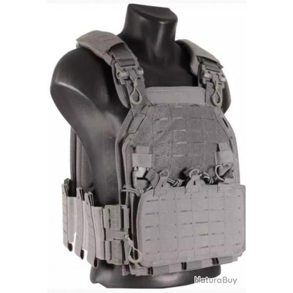 Veste tactique Porte Plaque Airsoft detache rapide - Gris - Swiss Arms