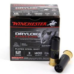 CARTOUCHE WINCHESTER DRYLOK - 12/76 - 35grammes - PLOMBS ACIER cuivrées N°BB (4.5MM) - X25