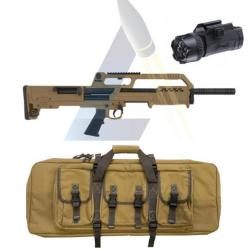 Fusil à pompe Hatsan Escort Bulltac - Tan + Fourreau Umarex Tactical Pro Tan - 92 cm + Lampe