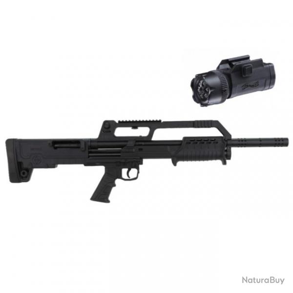 Fusil  pompe Hatsan Escort Bulltac + Lampe LED et Laser Umarex LLM 1