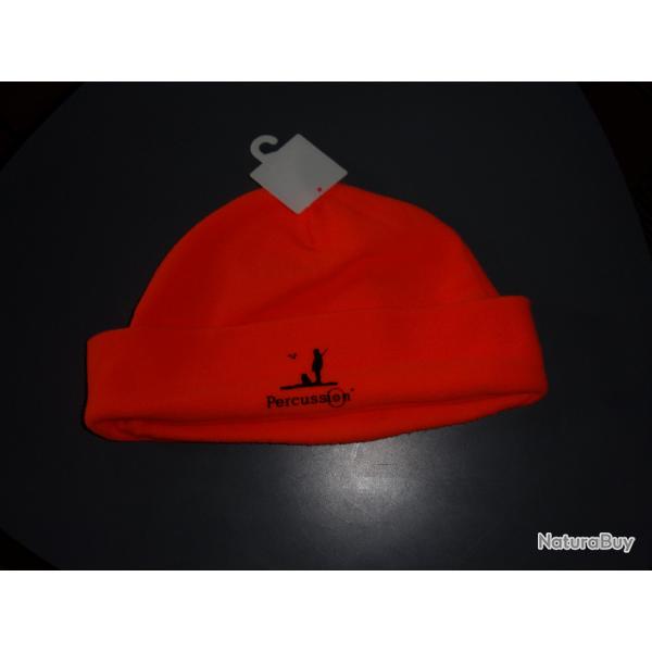 Bonnet de chasse polaire orange - Taille Taille Unique