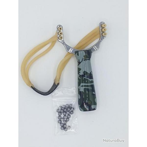 Lot de 2 Frondes, Lance Pierre Camouflage spcial bille Acier