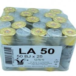 BOITE DE 25 CARTOUCHES JOCKER LA50 50G BOURRE JUPE CAL.12/76 PLOMB 4