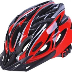 Casque de Vélo VTT et VTC Léger à Doublure Confortable Unisexe 55-61cm Rouge