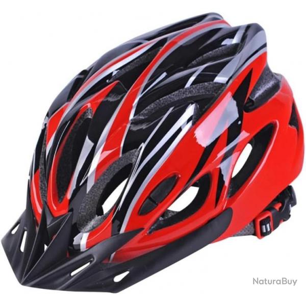 Casque de Vlo VTT et VTC Lger  Doublure Confortable Unisexe 55-61cm Rouge