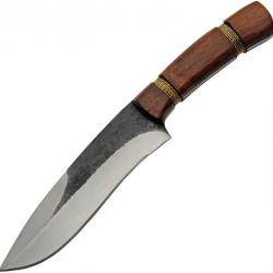 Couteau De SUrvie Rite Edge Hunter Lame Acier Carbone Manche Bois Etui Cuir PA203434