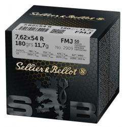 CARTOUCHES S&B 7,62×54 R  FMJ 11,7g./180 GRS boite de 50 20 boites ( 1000 munitions )