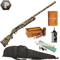 Pack chasseur ! Fusil de chasse à pompe camo Yildiz S76 cal 12/76 + mun + fourreau + nettoyage + per