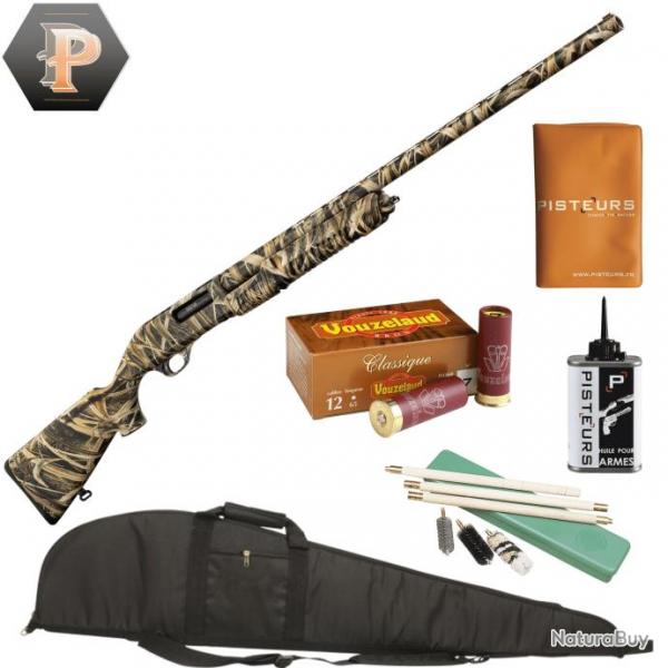 Pack chasseur ! Fusil de chasse  pompe camo Yildiz S76 cal 12/76 + mun + fourreau + nettoyage + per