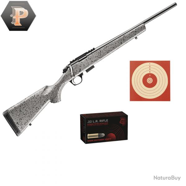 Pack Tireur Carabine  verrou Bergara bmr steel synthtique cal. 22lr munitions + cibles