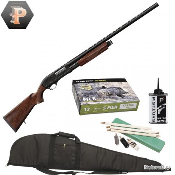 Pack chasseur ! Fusil de chasse  pompe Yildiz S71 Cal 12/76 + mun + fourreau + nettoyage