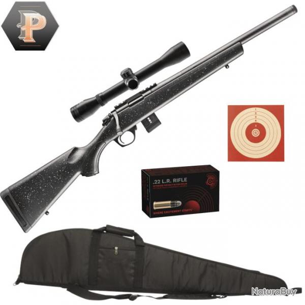 Pack Tireur Carabine Bergara BMR carbon synthtique cal. 22LR + Lunette 4x32 + Fourreau +50 Munition