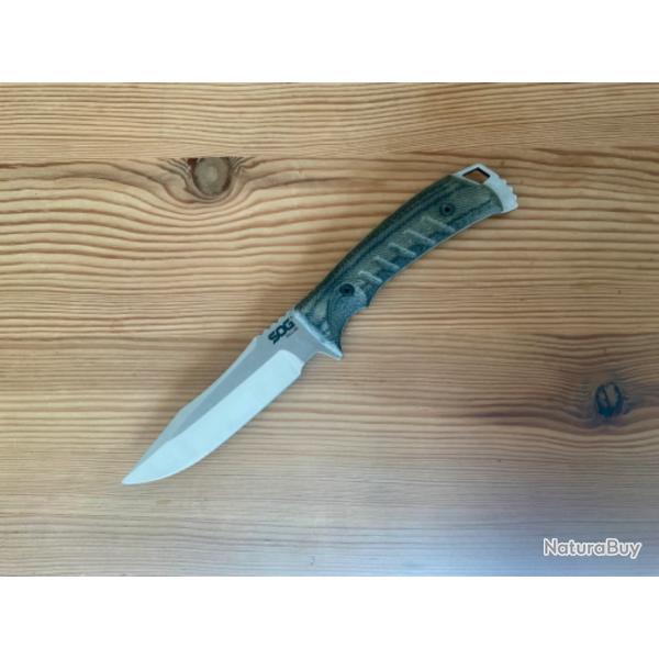 Couteau lame fixe SOG PILLAR  CPM S35VN tui kidex