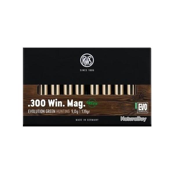 Cartouche RWS / cal. 300 Win. Mag. - EVO Green 9 g / 139 gr