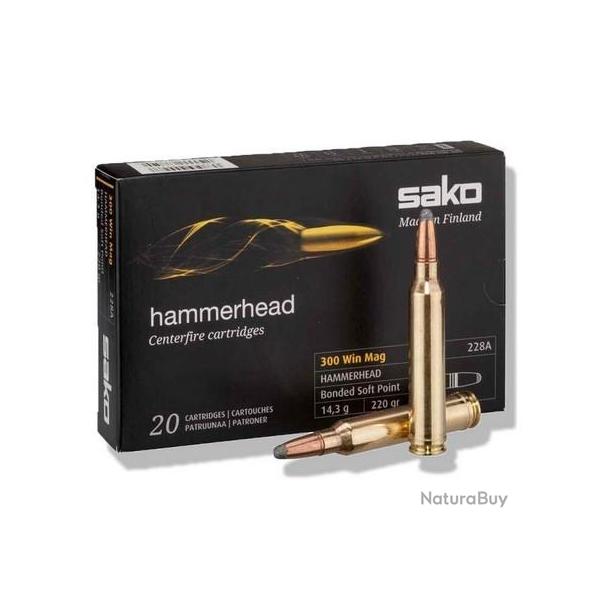 Cartouche Sako / cal. 300 Win. Mag. - Hammerhead SP 14,2 grs / 220 gr