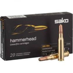 Cartouche Sako / cal. 308 Win. - Hammerhead SP 11,7 g / 180 gr