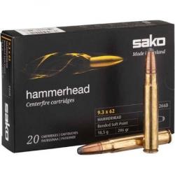 Cartouche Sako /cal. 9,3x62 - Hammerhead SP 18,5 g / 286 gr