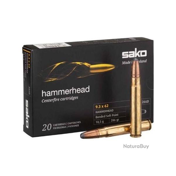 Cartouche Sako /cal. 9,3x62 - Hammerhead SP 18,5 g / 286 gr